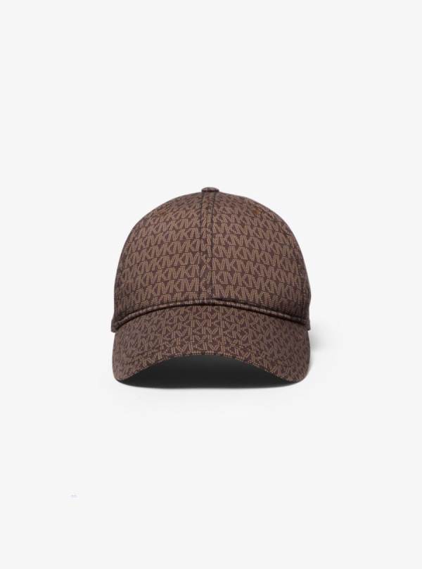 Damske Klobuky Michael Kors Logo Print Stretch Cotton Baseball Cap Čokoláda - Doplnky Michael Kors Sleva | AQSTF-0485